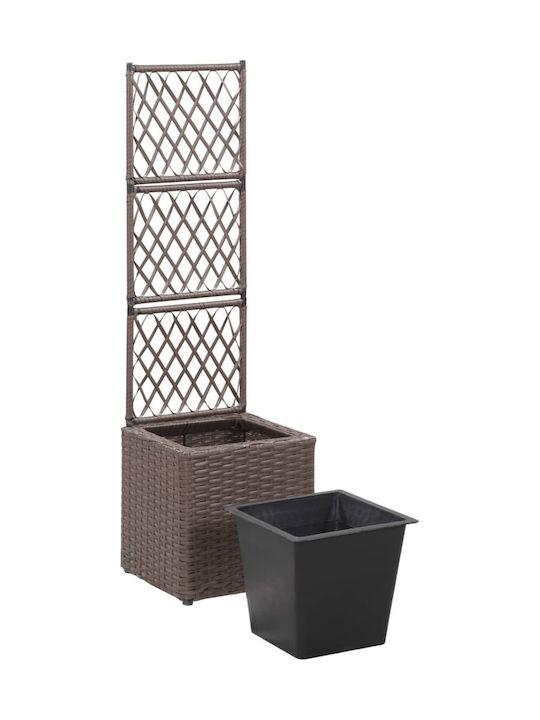 vidaXL Raised Wooden-Frame Brown Flower Pot Plastic Brown 30x30x107cm