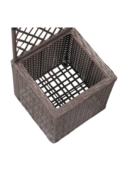 vidaXL Raised Wooden-Frame Brown Flower Pot Plastic Brown 30x30x107cm