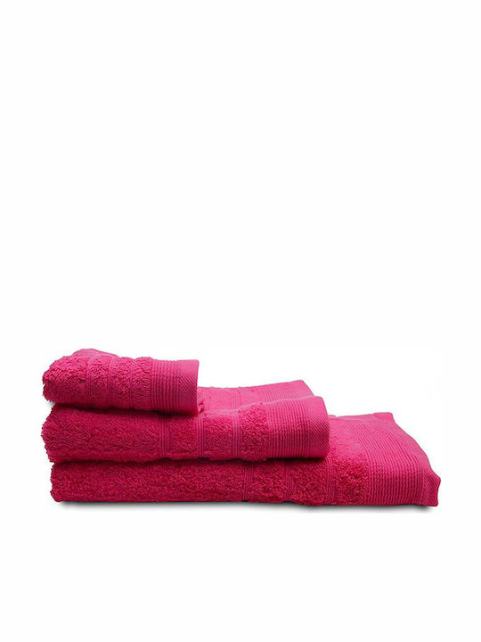 Sunshine Πετσέτα Προσώπου Χίμπουρι 50x90εκ. 4 Fuchsia Βάρους 500gr/m²