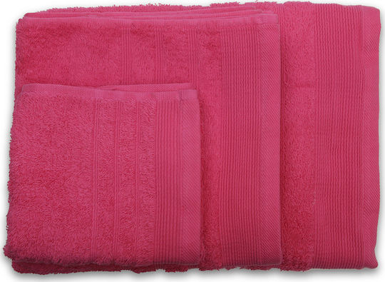 Sunshine Πετσέτα Προσώπου Χίμπουρι 50x90εκ. 4 Fuchsia Βάρους 500gr/m²