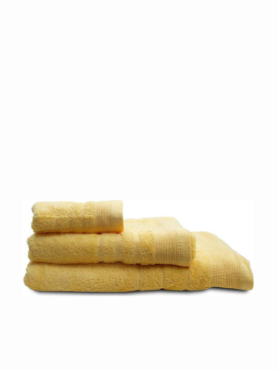 Sunshine 3pc Bath Towel Set Χίμπουρι 12 Yellow Weight 500gr/m²