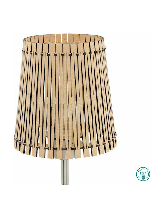 Eglo Metal Table Lamp for Socket E27 with Beige Shade and Silver Base
