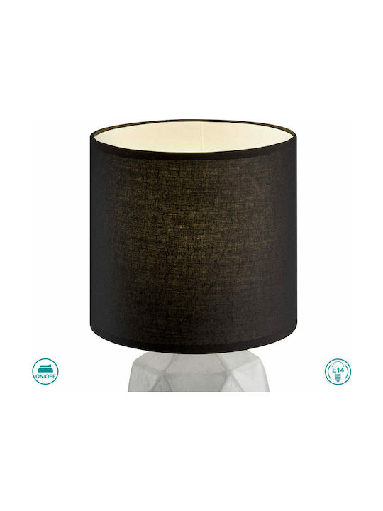 Trio Lighting Concrete Table Lamp for Socket E14 with Black Shade and Gray Base