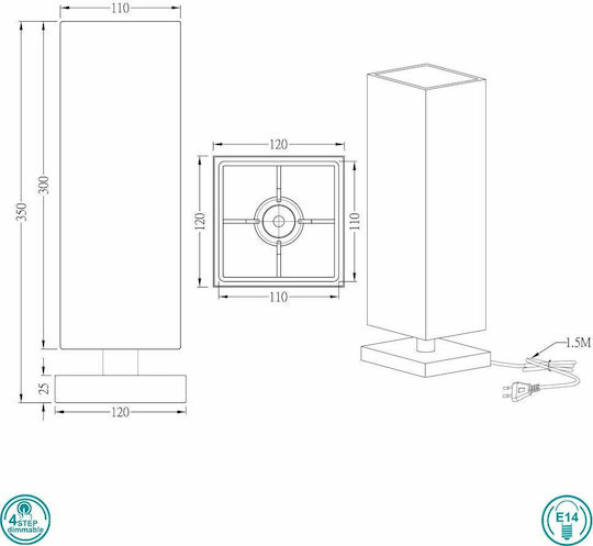 Trio Lighting Piet Πορτατίφ με Γκρι Καπέλο και Ασημί Βάση