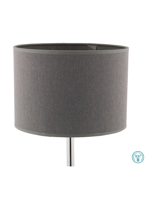 Nowodvorski Hotel Metal Table Lamp for Socket E27 with Gray Shade and Silver Base