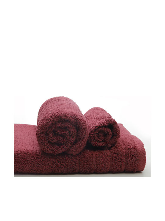 Sunshine 3pc Bath Towel Set Dory Bordeaux 12 Weight 600gr/m²