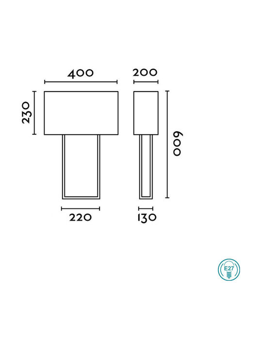 Faro Barcelona Metal Table Lamp for Socket E27 with White Shade and Base