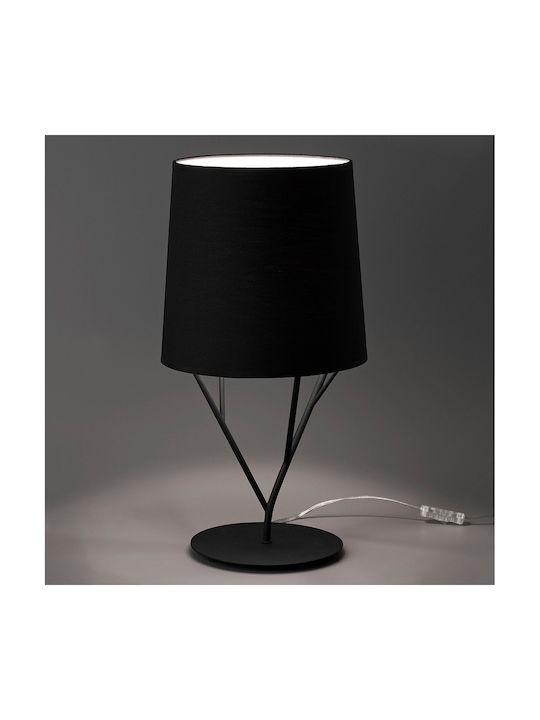 Faro Barcelona Metal Table Lamp for Socket E27 with Black Shade and Base