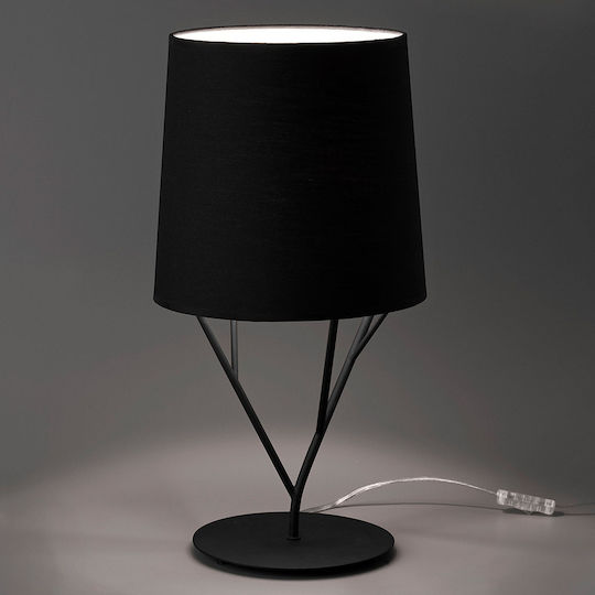 Faro Barcelona Metal Table Lamp for Socket E27 with Black Shade and Base