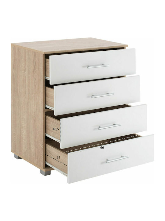 Kommode Schlafzimmer Holz mit 4 Schubladen Sonama / Weiße 75x40x83cm