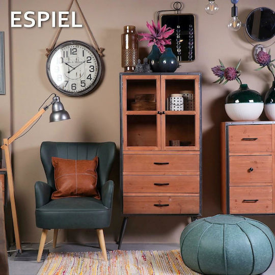 Espiel Стъклена Винтидж Настолна лампа за Цокъл E27 с Кафяв Абажур и Основа