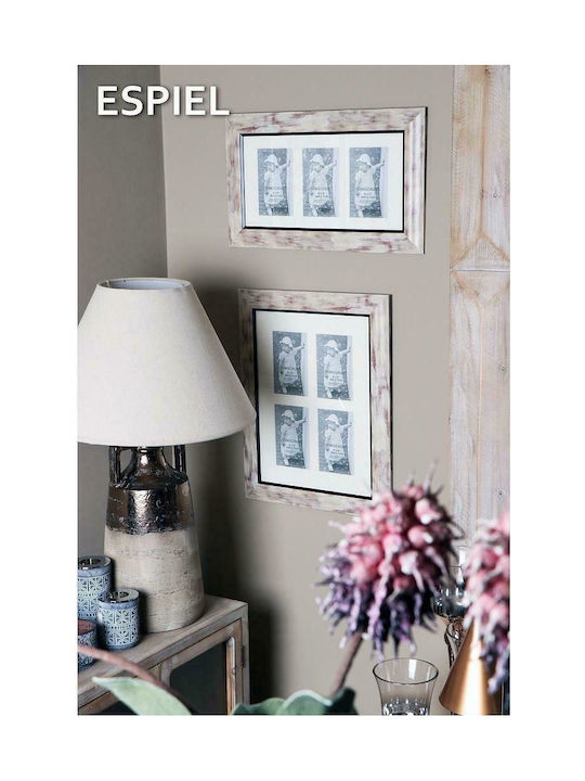 Espiel Ceramic Table Lamp for Socket E27 with Beige Shade and Multicolor Base