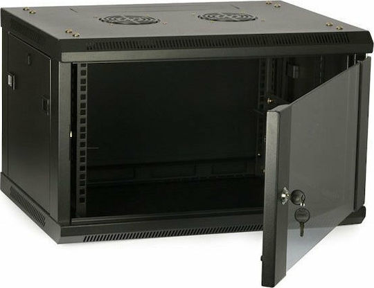 Safewell Επιτοίχια Καμπίνα Rack 12U 60x45x63cm Μαύρο SMC6412