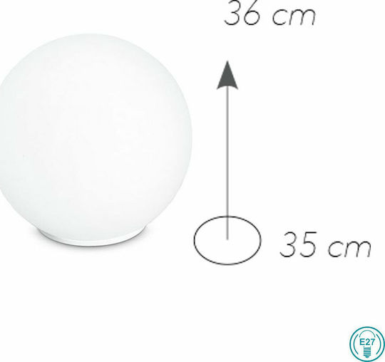 Fan Europe Lampd-L35 BCO City Glass Table Lamp for Socket E27 with White Shade and Base