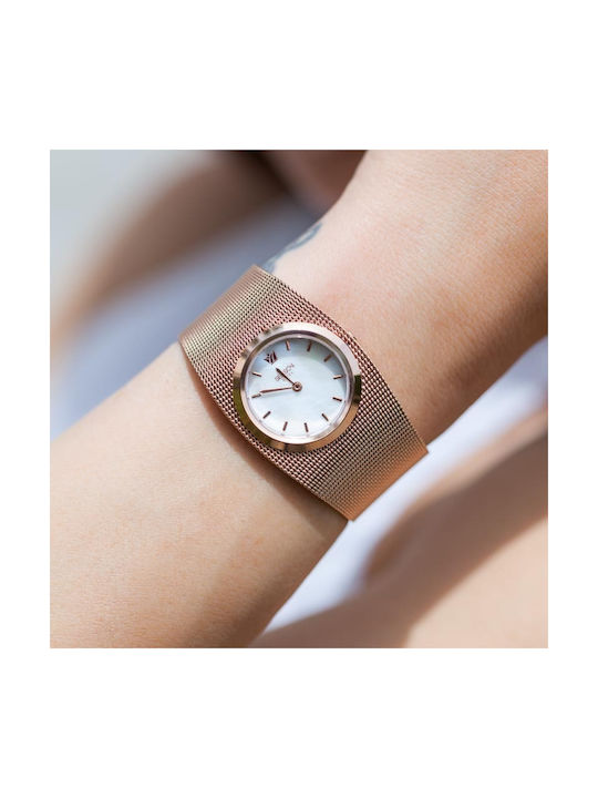 Season Time Skyline Series Watch with Pink Gold Metal Bracelet