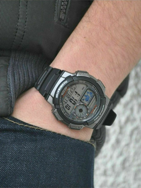 Casio World Time Illuminator Ρολόι με Καουτσούκ Λουράκι Casio World Time Illuminator Ρολόι με Καουτσούκ Λουράκι