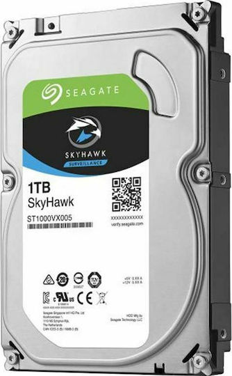 Seagate Skyhawk 1TB HDD Σκληρός Δίσκος 3.5" SATA III 5900rpm με 64MB Cache για Καταγραφικό ST1000VX005