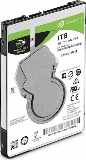 Seagate Barracuda Pro 1TB HDD Σκληρός Δίσκος 2.5" SATA III 7200rpm με 128MB Cache για Desktop / Laptop / PS4 ST1000LM049
