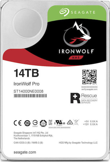 Seagate IronWolf Pro 14TB HDD Hard Drive 3.5" SATA III 7200rpm with 256MB Cache for NAS