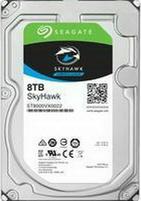 Seagate SkyHawk 8TB HDD Festplatte 3.5" SATA III 7200Umdrehungen pro Minute mit 256MB Cache für Blockflöte ST8000VX0022