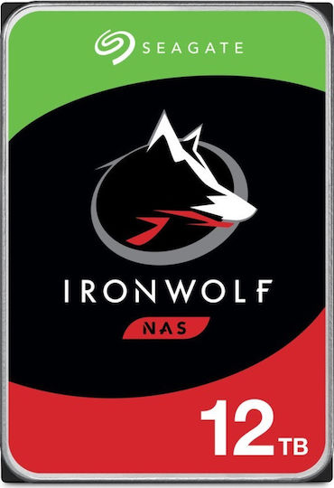 Seagate IronWolf Nas 12TB HDD Σκληρός Δίσκος 3.5" SATA III 7200rpm με 256MB Cache για NAS ST12000VN0008