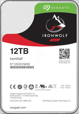 Seagate IronWolf Nas 12TB HDD Σκληρός Δίσκος 3.5" SATA III 7200rpm με 256MB Cache για NAS