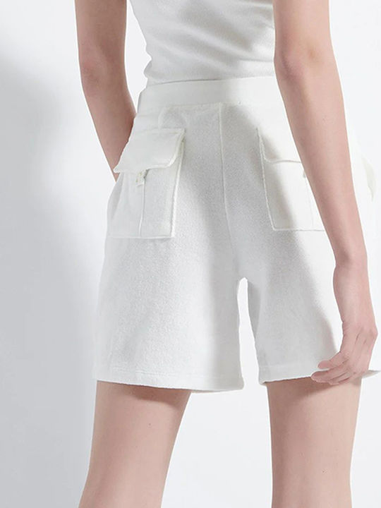 19810001 Women's Sporty Bermuda Shorts Terry White