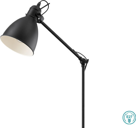 Eglo Priddy Vintage Lampadă De Podea Înălțime 137 Cm Negru-Alb