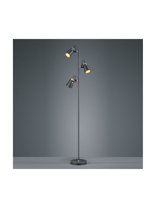 Trio Lighting Edward Подова Лампа В160xД23см. с Цокъл за Крушка E14 Черен