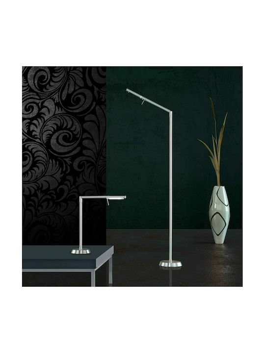 Trio Lighting Filigran LED Floor Lamp H162xW18cm. with Warm White Light 560lm Silver