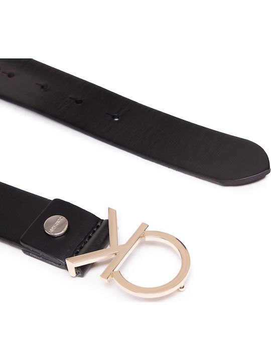 Wide Leather Women's Belt Black