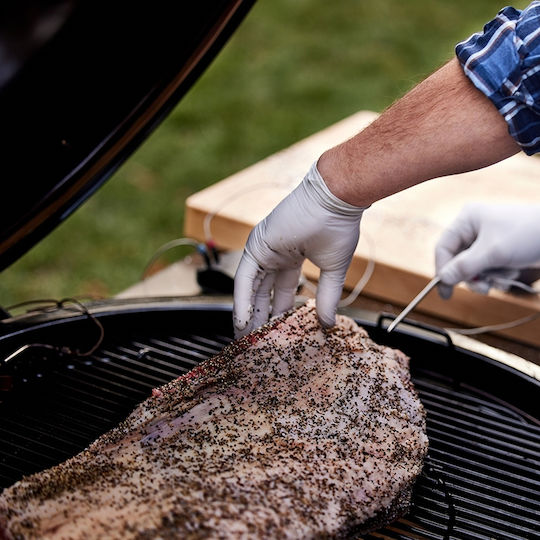 Weber Summit S6 Rostfreier Stahl Holzkohlegrill Kamado mit Deckel und Thermometer 61cmx61cm