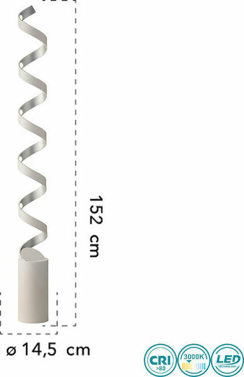 Fan Europe Helix-PT10C LED Floor Lamp H152xW14.5cm. with Warm White Light 1700lm White