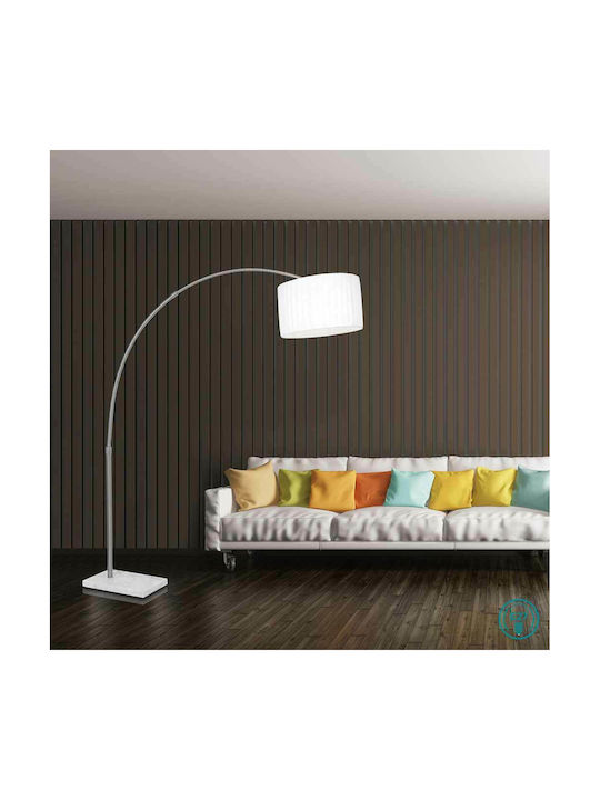 Globo Lighting La Nube Floor Lamp H203xW20cm. with Socket for Bulb E27 Silver