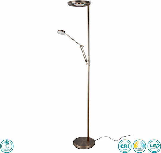 Trio Lighting Barrie Винтидж LED Подова Лампа В181xД30см. 4000лм Бронзов