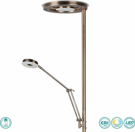 Trio Lighting Barrie Винтидж LED Подова Лампа В181xД30см. 4000лм Бронзов
