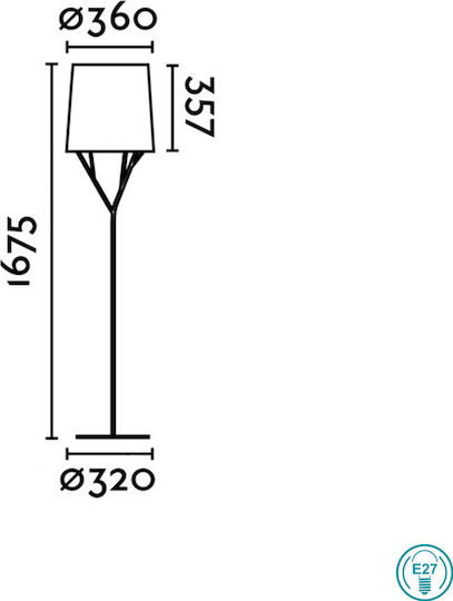 Faro Barcelona Tree Stehlampe Höhe 167,5x36cm mit Lampenbirnensockel E27 Weiß