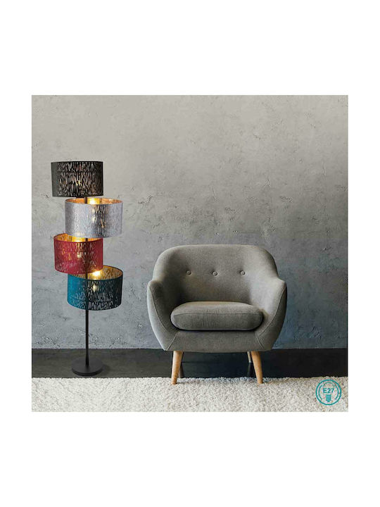 Globo Lighting Ticon Floor Lamp H150xW49cm. with Socket for Bulb E27 Multicolour