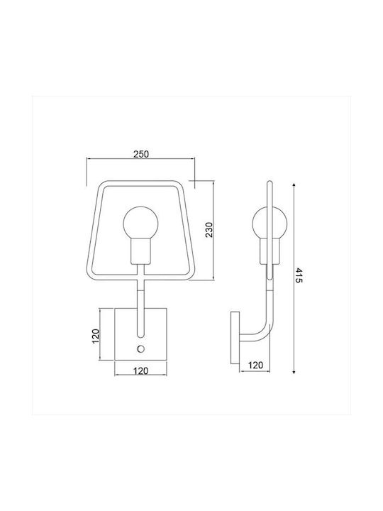 Aca Modern Lamp Wall with Socket E27 White 25cm