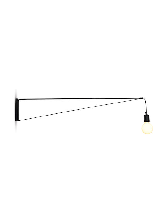 Home Lighting Nina Modern Wall Lamp with Socket E27 Black Width 21cm