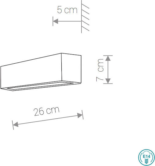 Nowodvorski Straight Modern Leuchte Wand mit Fassung E14 Weiß 26x7cm