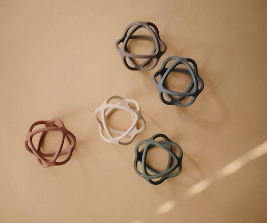 Mushie Ball Woodchuck Silicone Teething Ring For 3 M+