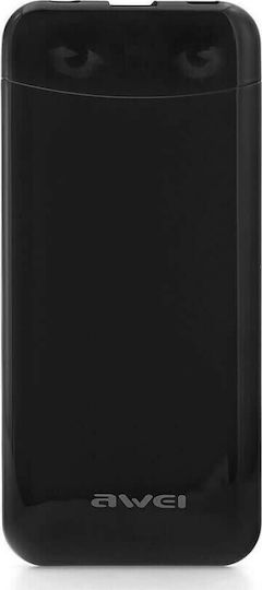 Awei P68K Power Bank 10000mAh mit 2 USB-A Anschlüssen Schwarz