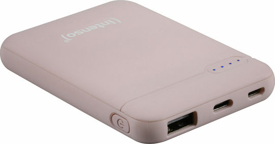 Intenso XS Power Bank 5000mAh με Θύρα USB-A και Θύρα USB-C Ροζ