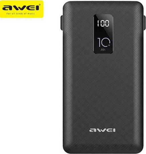 Awei P8K Power Bank 10000mAh με Θύρα USB-A Μαύρο
