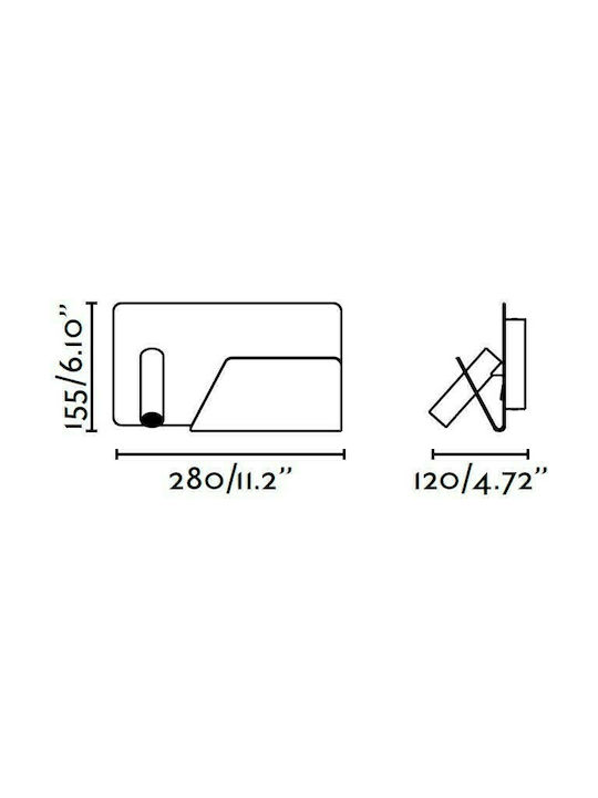 Faro Barcelona Suau Modern Lamp Wall with Integrated LED and Warm White Light 28x15.5cm