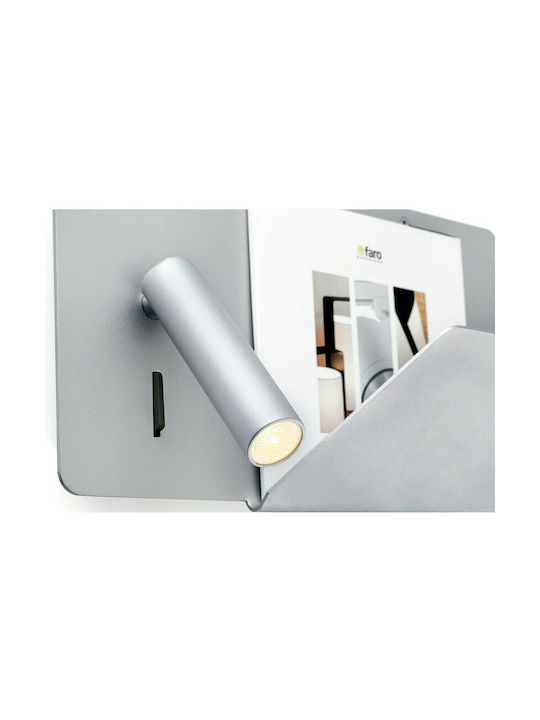 Faro Barcelona Suau Modern Wall Lamp with Integrated LED and Warm White Light White Width 28cm