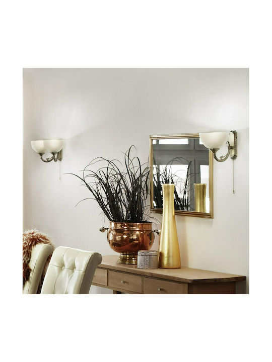 Eglo Savoy Classic Lamp Wall with Socket E14 and Switch Gold 41x16cm