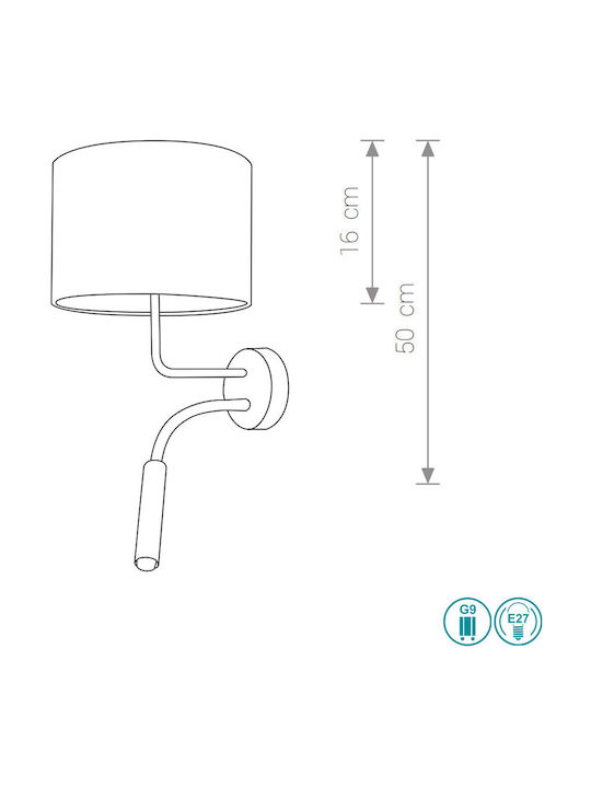 Nowodvorski Hotel Plus Lamp Wall Gray 20cm