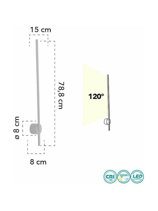 Fan Europe Shanghai Modern Lamp Wall with Integrated LED and Warm White Light 8x8cm
